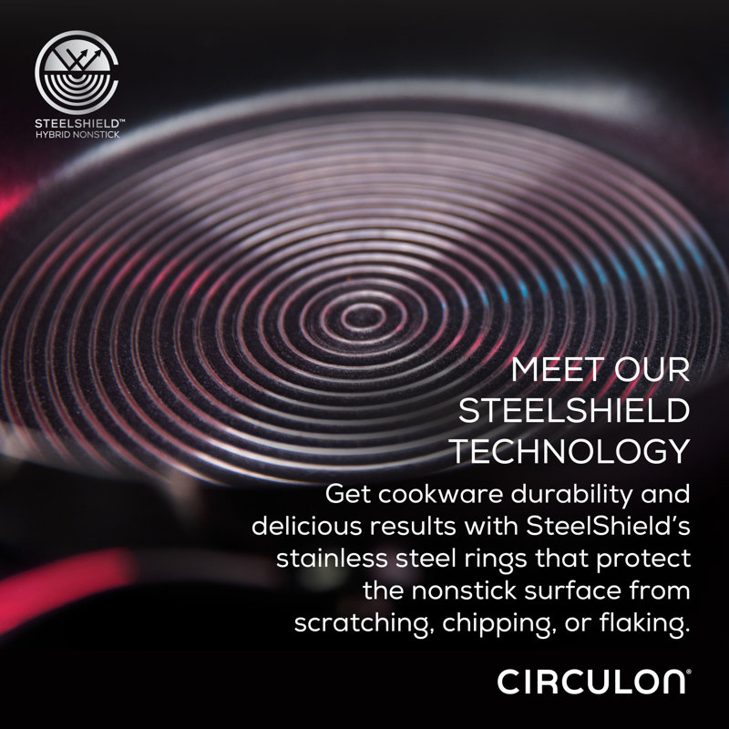 Circulon Stainless Steel Induction Cookware Set With Steelshield Hybrid Stainless And Nonstick Technology, Pots And Pans, 10 Piece, Silver