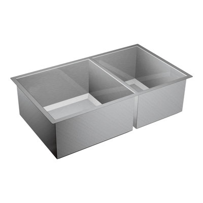 Prep 1600 Series Stainless Steel Undermount 34" x 20" Double Bowl Kitchen Sink