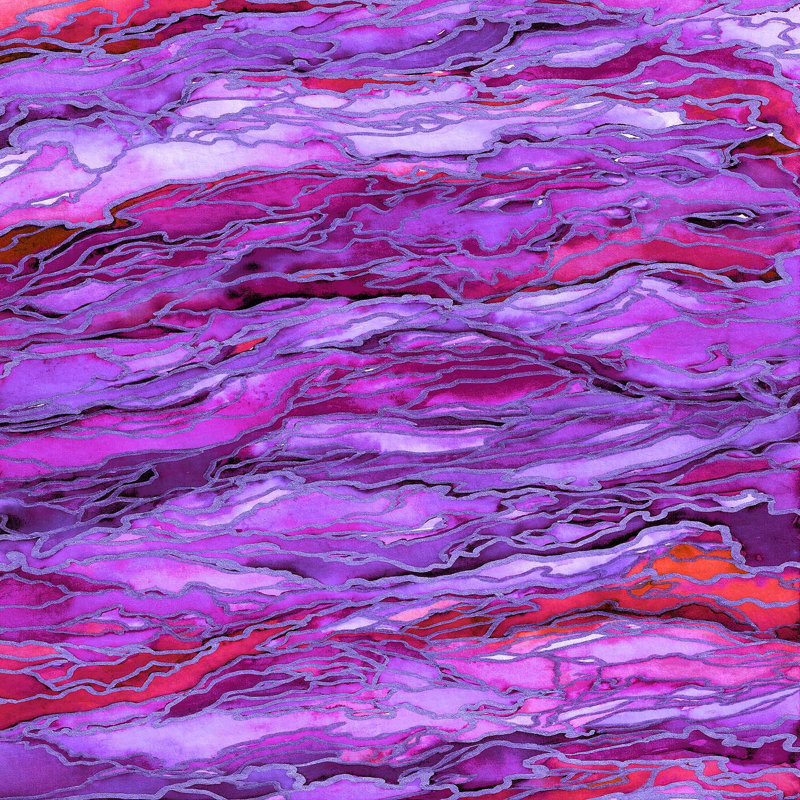 Ensemble de housse de couette en microfibre DiaNoche par Julia Di Sano - Marble Idea - mauve / rouge