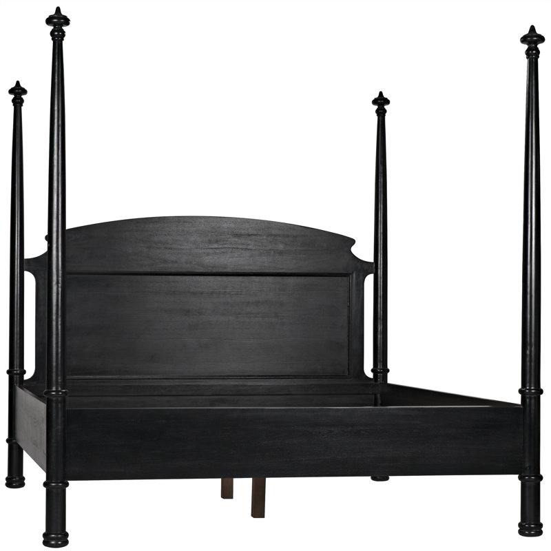 New Douglas Solid Wood Four Poster Bed, Eastern King, Hand Rubbed Black