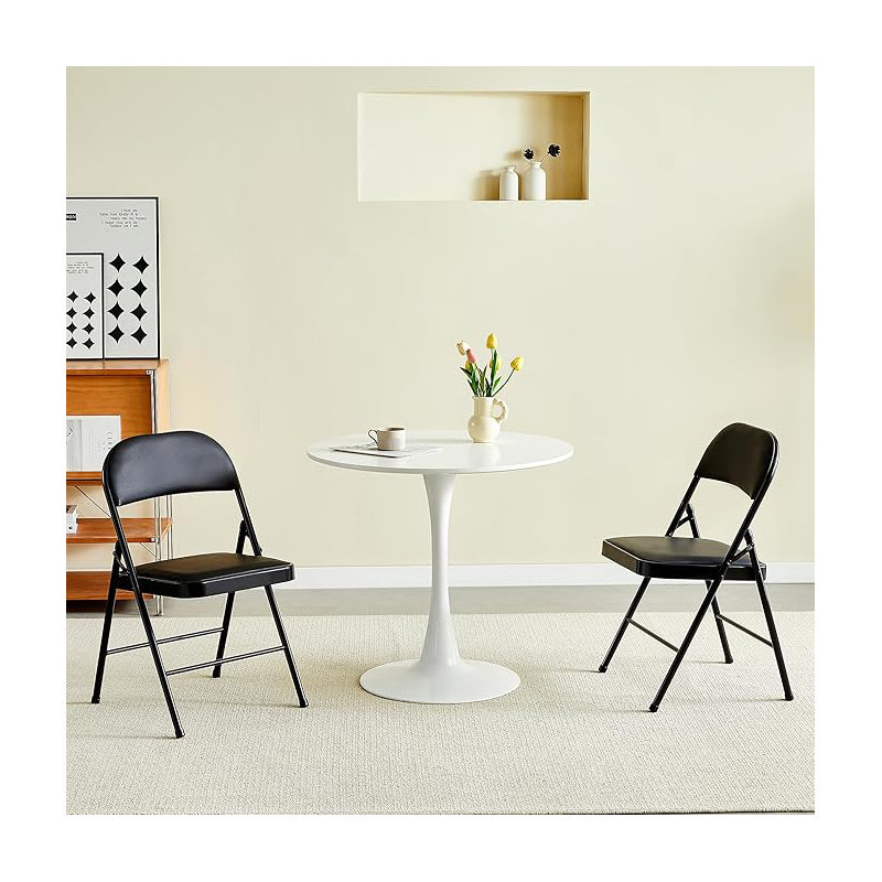 Giblin Folding Chair Set (Set of 2), Black