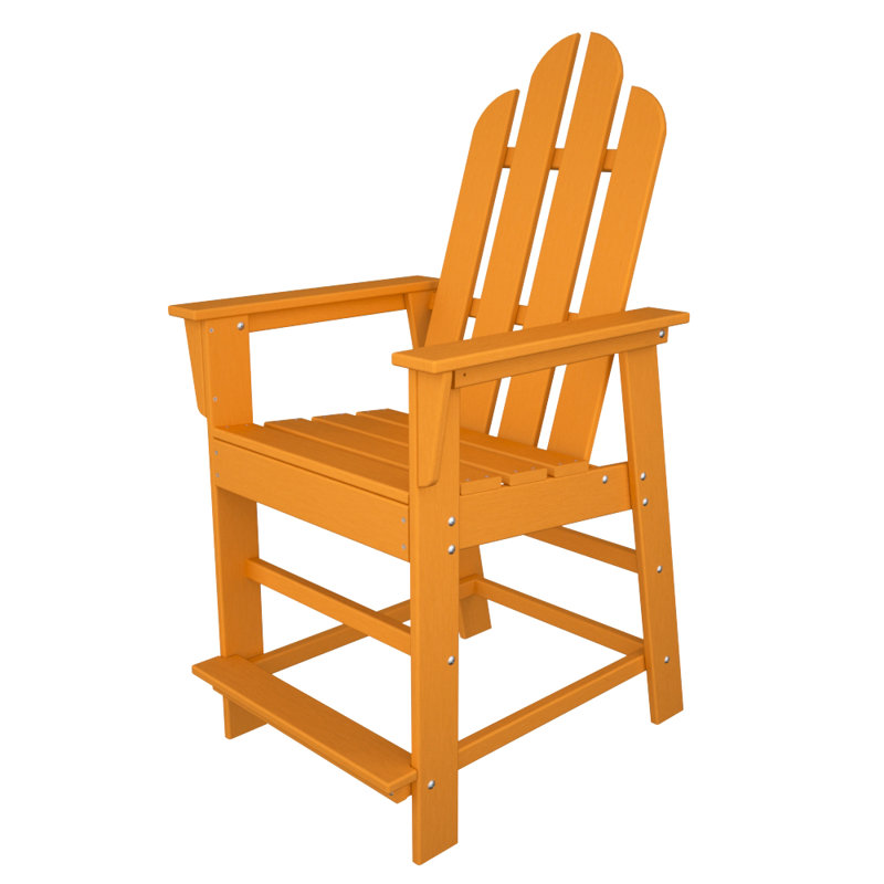 POLYWOOD Long Island Counter Chair, Tangerine