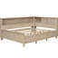 Lit de jour en bois pleine grandeur avec options de rangement et 3 tiroirs, aspect lait blanc antique, construit pour une utilisation durable-1664163681
