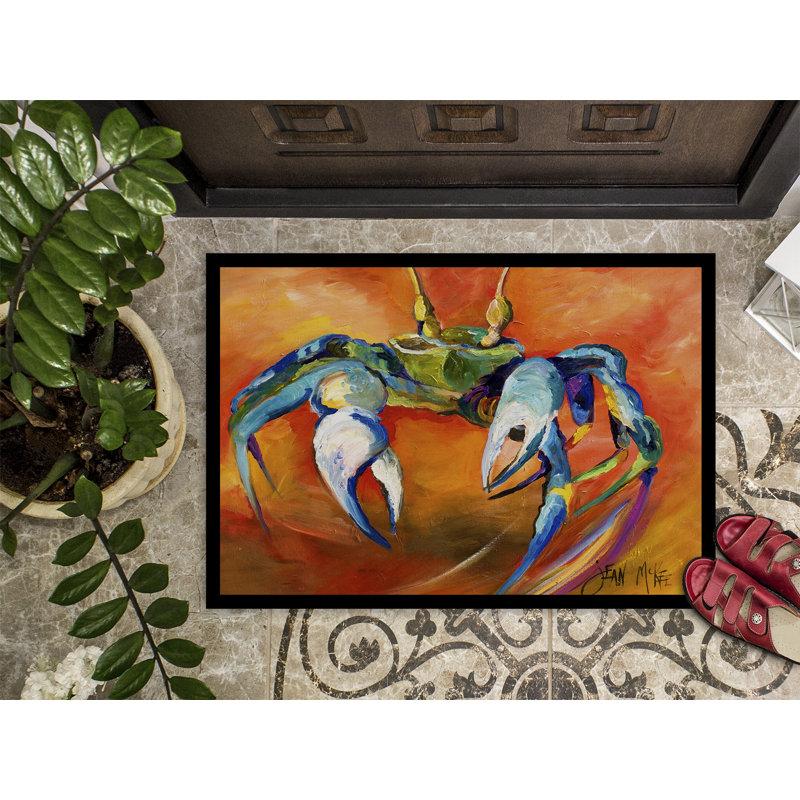 Tapis de porte d’intérieur anti-dérapant crabe, Rectangle 2 pi x 3 pi