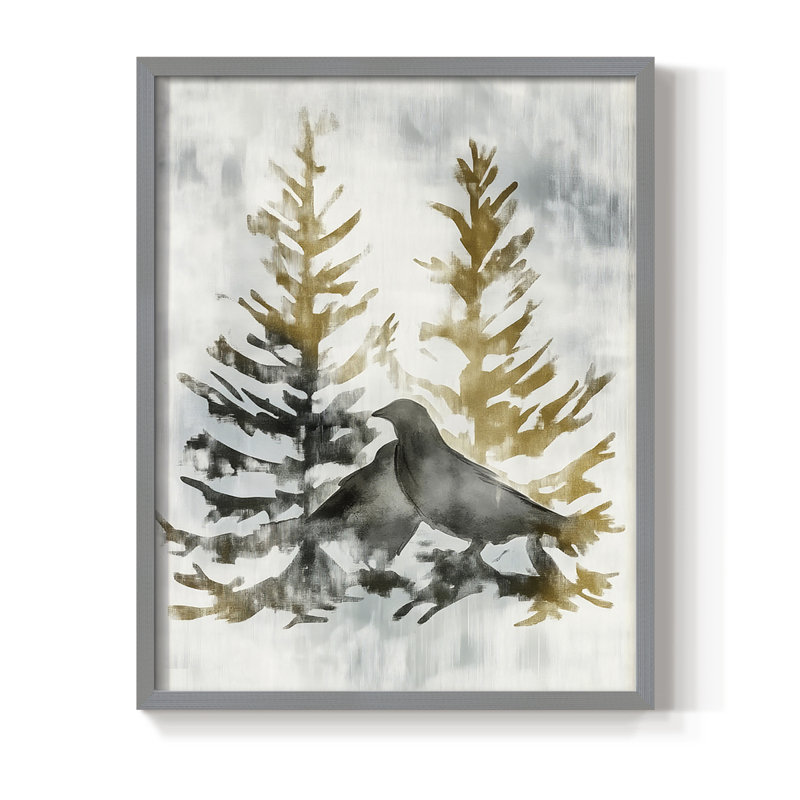Reproduction encadrée - bois massif, Gris, H 11 po x l 9 po