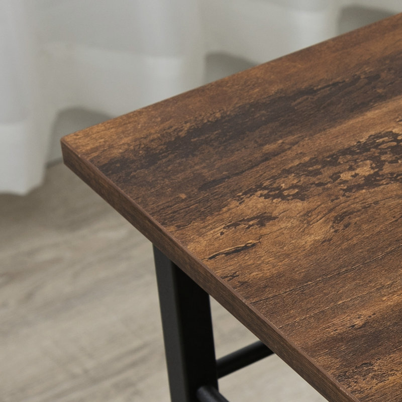 Table de bout à roulettes avec rangement Treylen, Brun rustique