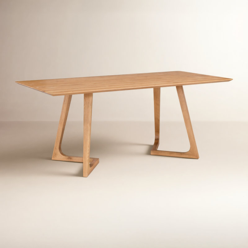 Fischer 71'' Ash Solid Wood Dining Table, Natural