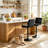 Mid-Century Modern Adjustable Height Swivel Low Back Velvet Upholstered Barstools with Metal Frame-1800338005