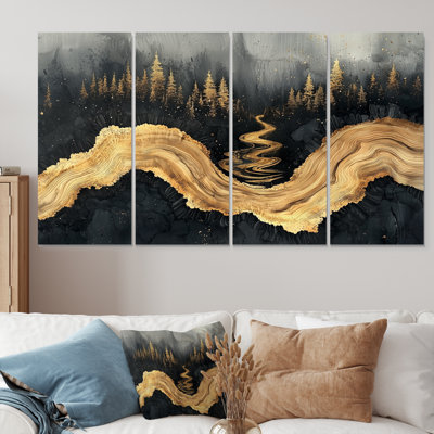 Forêt, rivière de cristal onyx I - art mural forêt - décoration murale traditionnelle