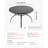 Outdoor Patio Dining Table Round Metal Steel Slat Garden Furniture for 4-855135416