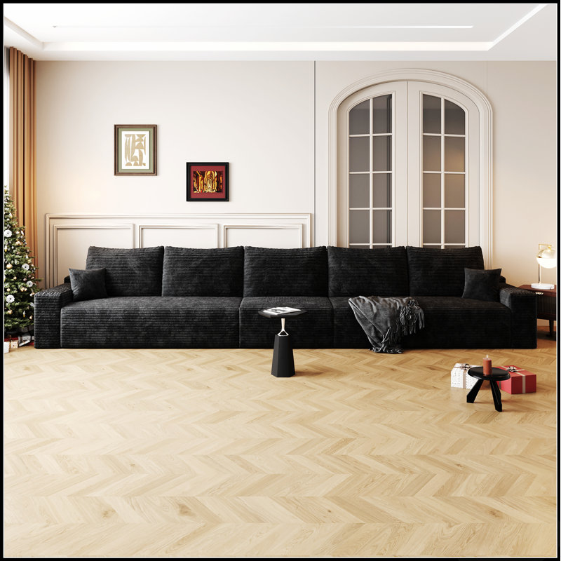 Élégant canapé 1 place avec dossier capitonné et accoudoirs bouclés, parfait pour les salons modernes et classiques, Noir, 5