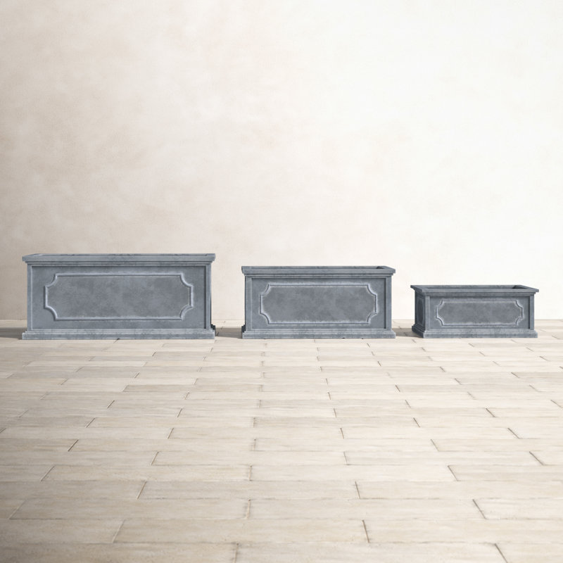 Ericson Handmade Window Box Planter - Set of 3, Lead Lite, 17" H x 39.5" W x 17.75" D