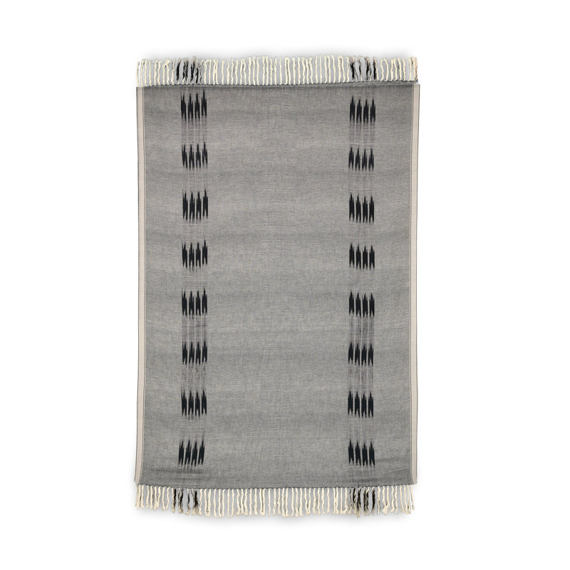 Peshtemal Ikat Sofa Throw, Gray