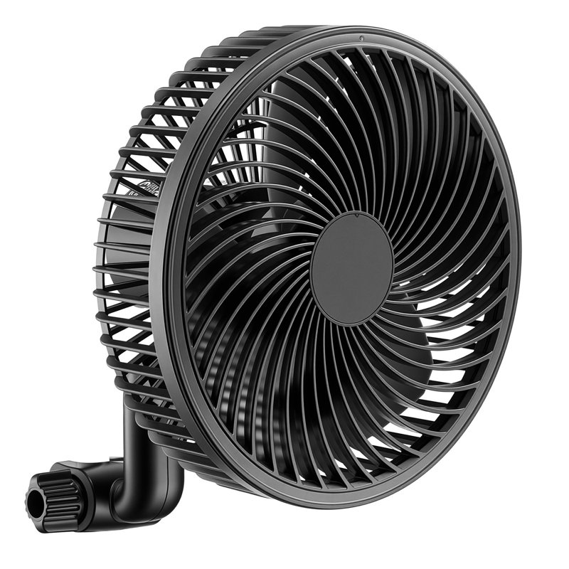 Ventilateur de plante, ventilateur de pince de culture sur pince rechargeable, port USB avec 9 vitesses et mode de circulation, contrôle intelligent, oscillation puissante, longue durée de fonctionnement pour le refroidissement de la culture hydroponique, noir, 1 paquet
