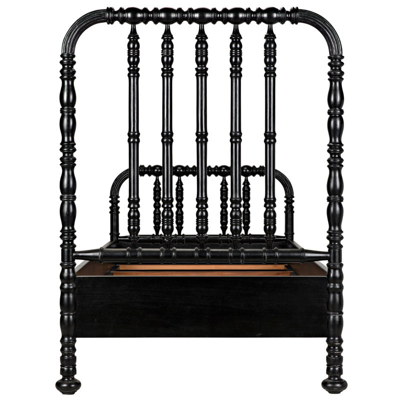 Bachelor Solid Wood Bed, Hand Rubbed Black, Twin