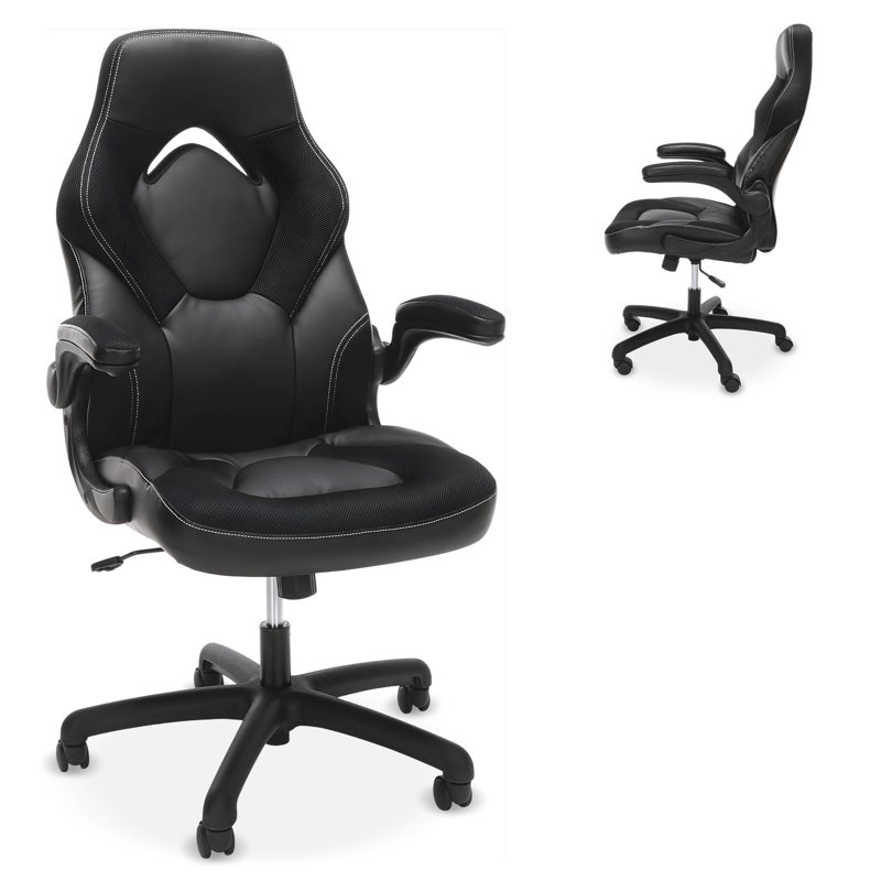 RESPAWN 3085 Ergonomic Gaming Chair for Adults, High Back Office Chair with Headrest and Flip Up Arms, Leather Racing Style Gaming Seat with Lumbar Support, Video Game Computer Desk Seat