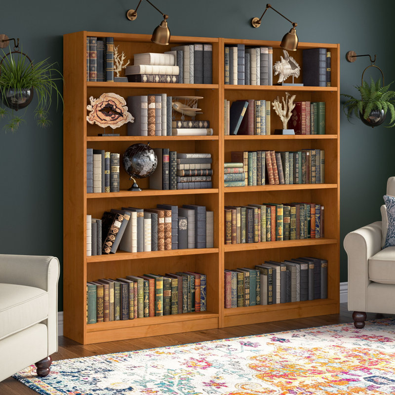 Doyno 71.46" H Manufactured Wood Standard Bookcase, Natural Cherry