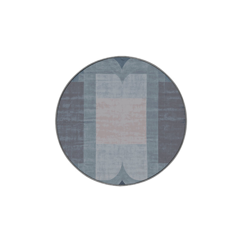 Machine Washable Gray Area Rug, Round 6'