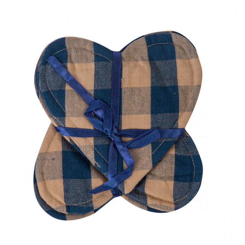 Cotton 4 Piece Coaster Set, Blue