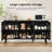 Sideboard Buffet Cabinet With 3 Rattan Doors, Kitchen Storage Cabinet For Entryway Living Room-1388159948