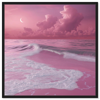 Pink Beach Canvas Glam Beach Art by Art Remedy