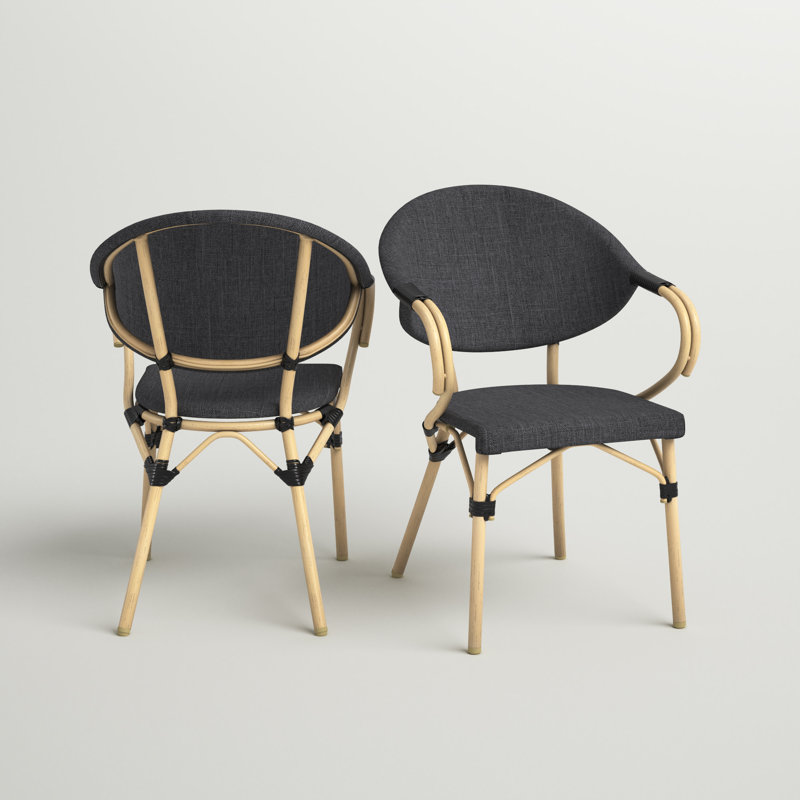 Ensemble de 2 chaises de patio Catania, Gris foncé