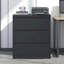 Classeur à 3 tiroirs avec serrure pour bureau à domicile - Fabrication en métal, glissières silencieuses à pleine extension, 110 lb par tiroir, tiroir latéral verrouillable noir mat