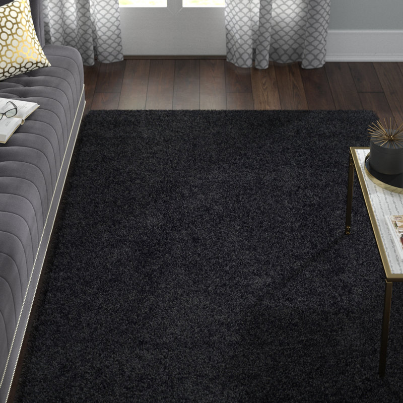 Sgl-Demi-Leigh Shag Performance Solid Color Rug, Rectangle 4' x 6'