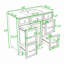 Meuble-lavabo de salle de bain avec lavabo en céramique, tablette réglable et tiroirs-1549534077