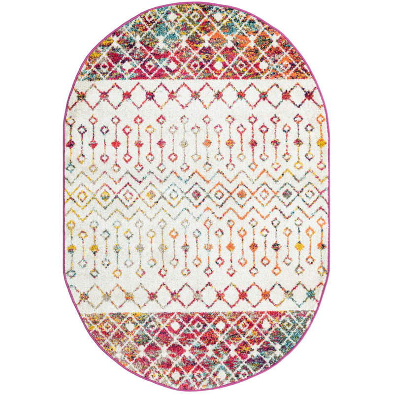 Abstract Indoor Rug, Oval 4' x 6'