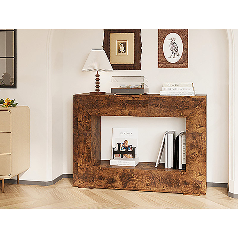 47 Inch Farmhouse Console Table With Storage, Narrow Design For Small Spaces, Rustic Accent For Hallway And Living Room
