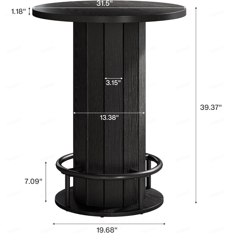 Table basse, table basse, table basse ronde, Noir