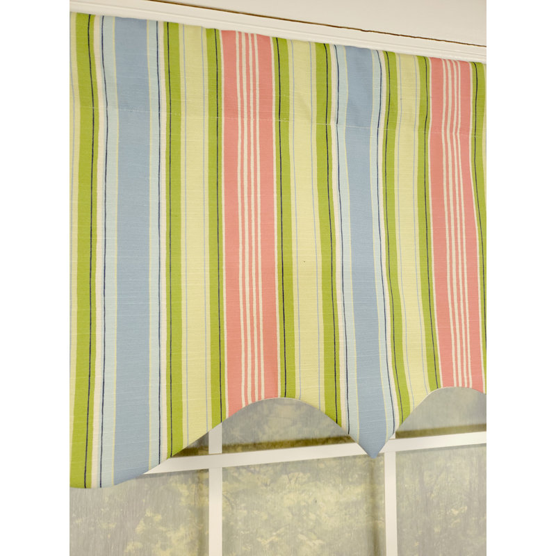 Multicolor Striped Cotton 50'' Window Valance
