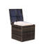 Coffre de rangement brun pour patio