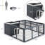 Maison grise, avec aire de jeu bien pensée pour le divertissement des animaux de compagnie, maison de lapin extérieure imperméable et amusante - Cage ouverte principale, utilisation efficace des petits animaux