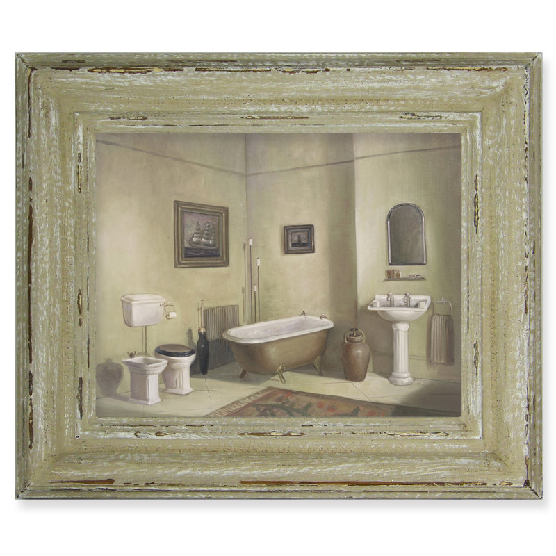 Bathroom Scene I - Single Picture Frame Painting on Canvas