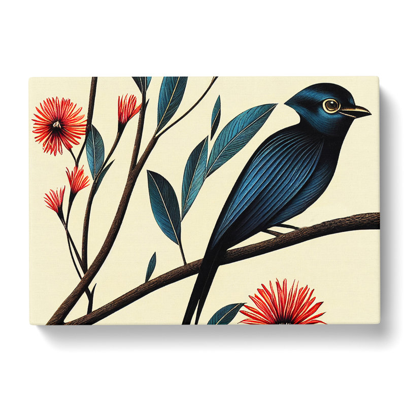 Bird Art Deco Style - Wrapped Canvas, 35cm H x 50cm W x 3cm D