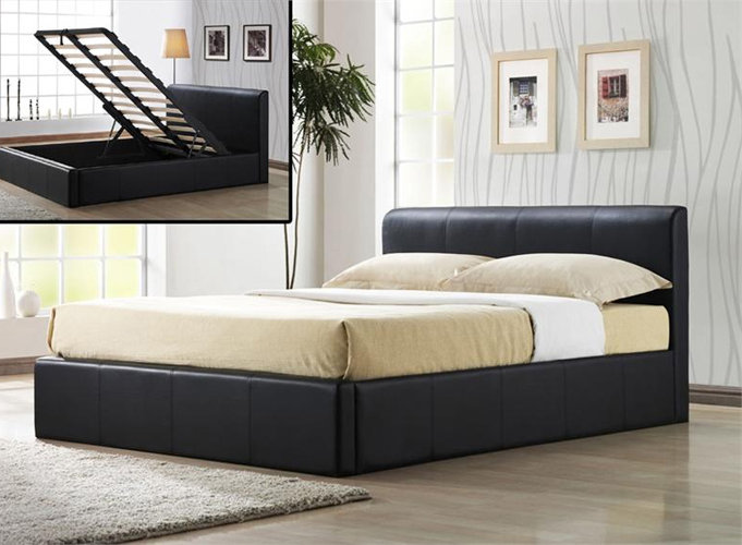 Upholstered Ottoman Storage Bed, Small Double (4')