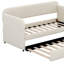 Lit de jour simple avec lit gigogne, structure de canapé rembourrée en velours moderne, lit plateforme à profil bas avec support en lattes de bois-1917408310