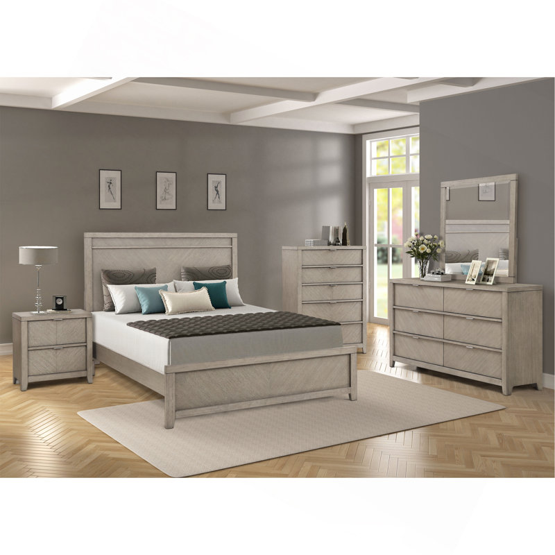 Contemporary Panel Bed, King
