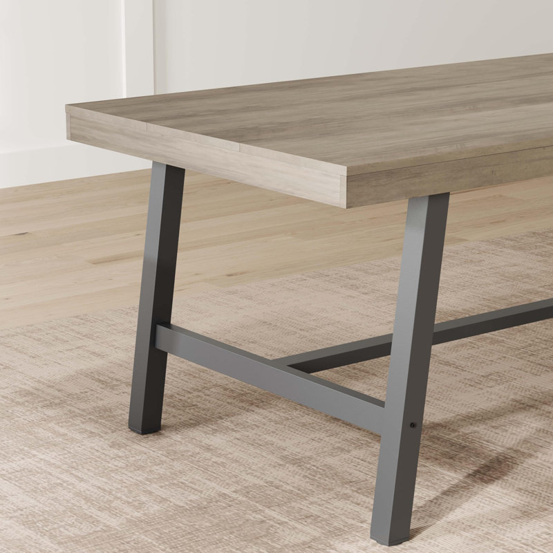 Metal Base Dining Table, Grey
