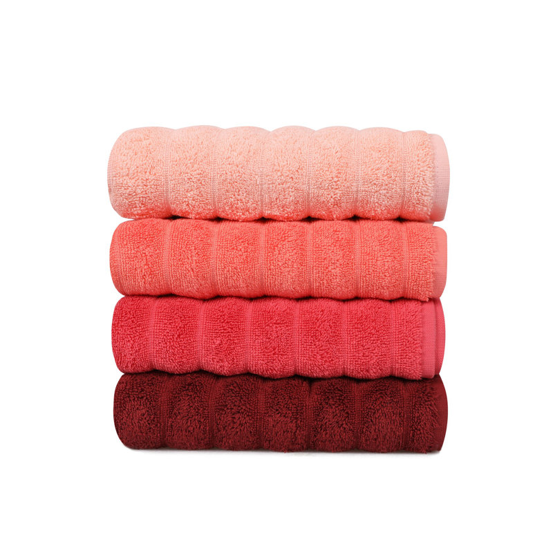 Ensemble de serviettes 4 pièces 100% coton, Rose clair