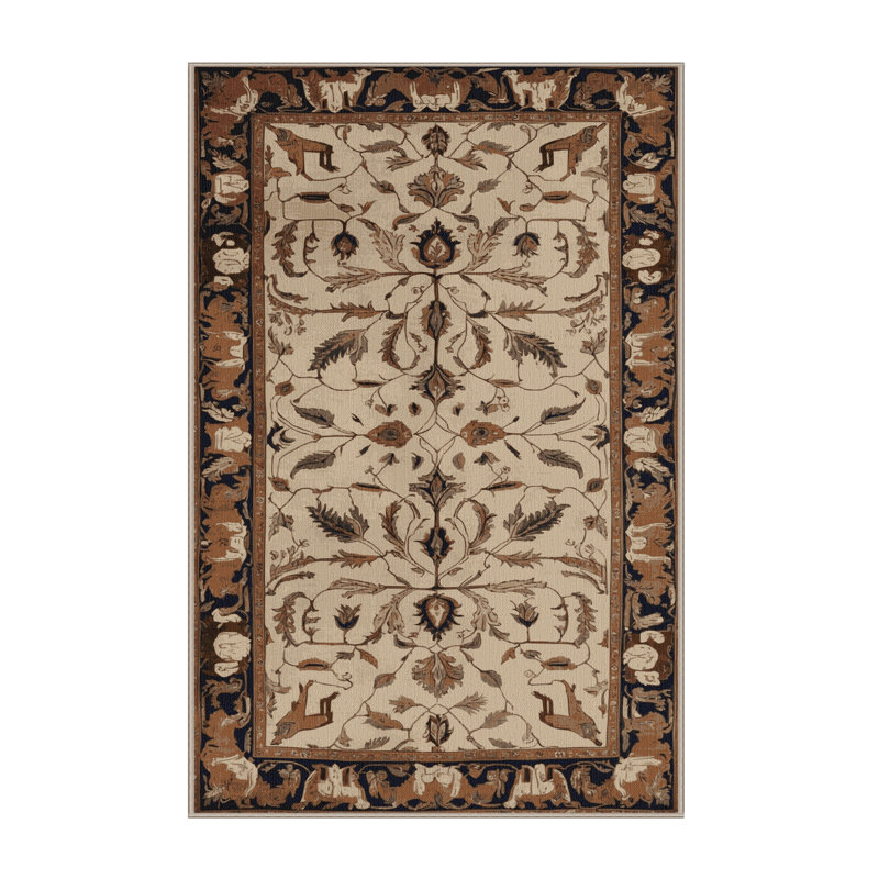 Machine Washable Persian Brown Area Rug, Rectangle 2' x 3'