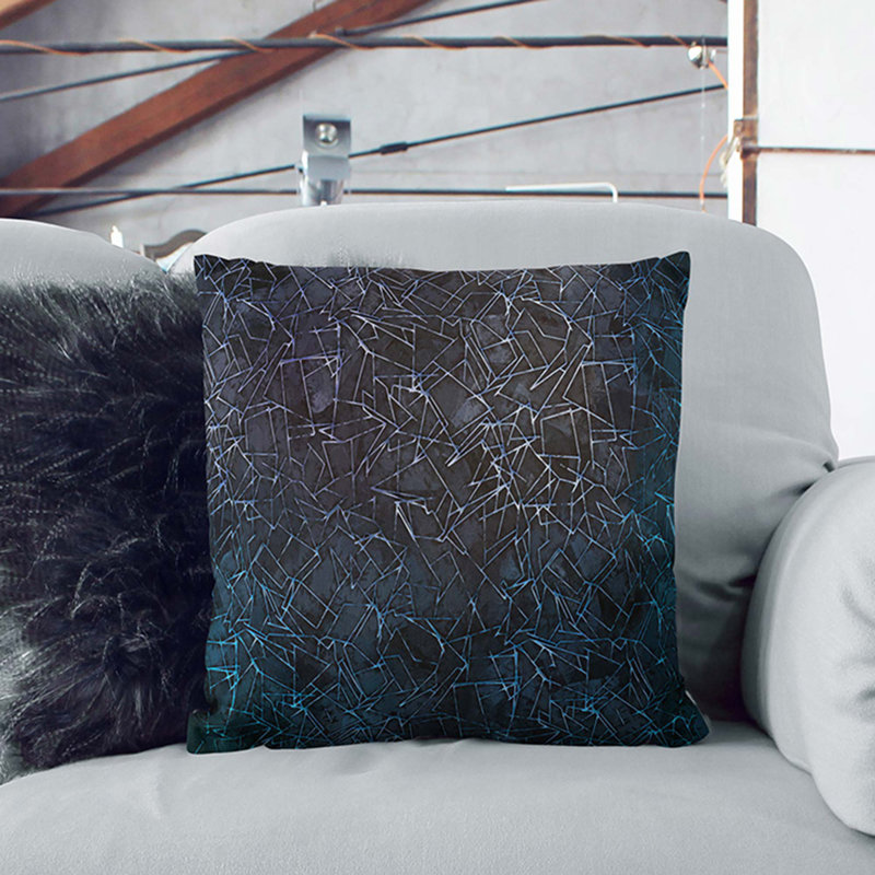 Abstract Square Throw Cushion, Stone, 55cm H x 55cm W x 20cm D
