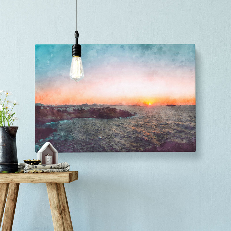 Sunset in Milos Greece - Wrapped Canvas, 35cm H x 50cm W x 3cm D