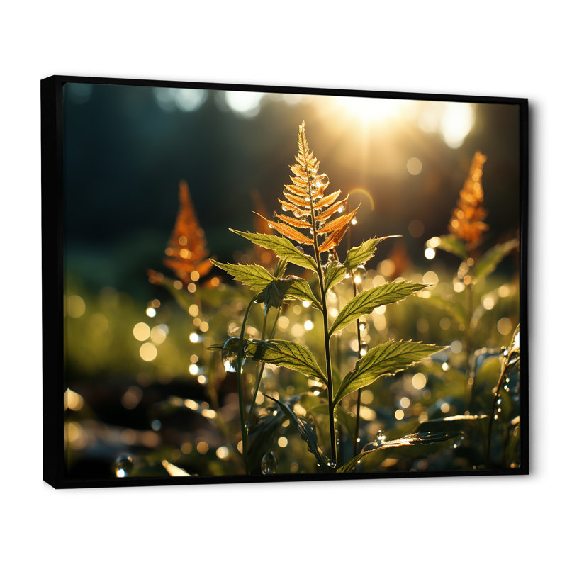 «Green Field Tranquil Oasis», reproduction sur toile, H 34 po x l 44 po x P 1,5 po, Cadre flottant noir