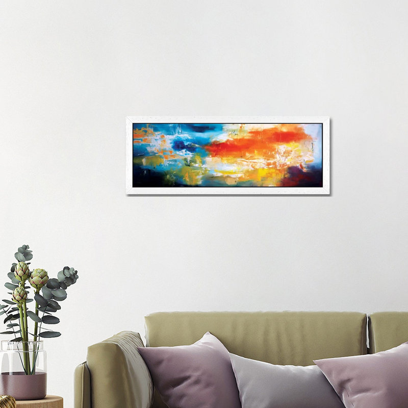 Duality by Andrada Anghel - Panoramic Painting on Canvas, White Framed, 152.4 cm H x 50.8 cm W