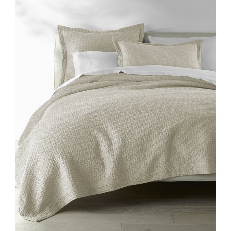 Standard Linen Cotton Sham with Textured Design