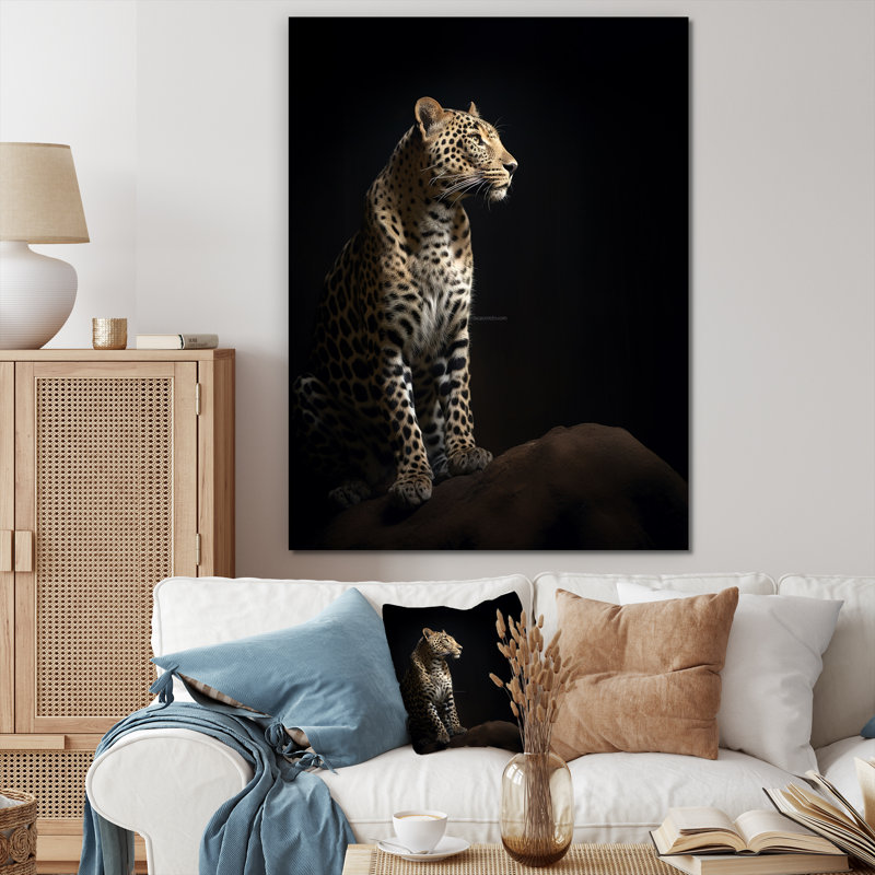 Superbe Portrait de faune léopard I - reproduction sur toile, Toile tendue, H 32 po x l 24 po x P 1 po