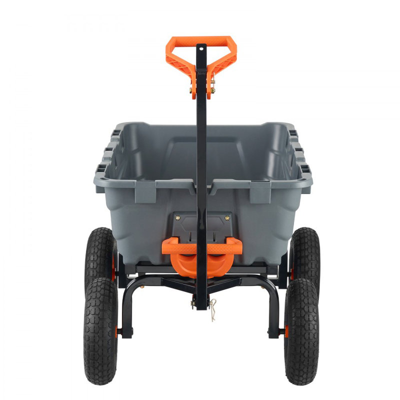 Dump Cart, Poly Garden Dump Cart with Easy to Assemble Steel Frame